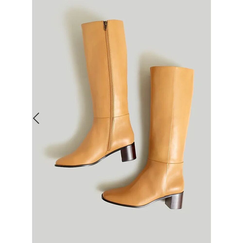 New MADEWELL The Monterey Leather Knee High Tall Boot in Sand Size  Size 9
